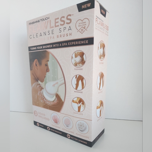 Flawless Cleanse Spa, Electric Body Brush w/ 3 Multi-Purpose Cleansing Heads NEW - Picture 6 of 8